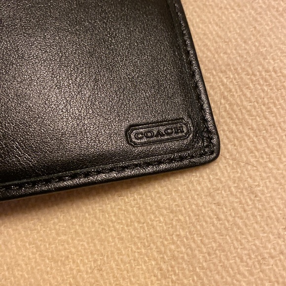 COACH Black Checkbook Bi-fold Wallet - Picture 5 of 8